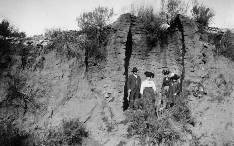 1910s - People Standing inside and Old Lime Kiln at Stough Park